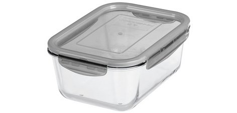 Boîte de conservation en verre, 2,7 litres, gris