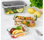 Boîte de conservation en verre, 2,7 litres, gris