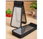 Râpe pliante, 2 faces, acier inoxydable / noir