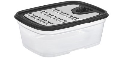 Râpe avec récipient, transparent/noir