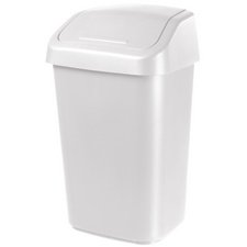 Poubelle à couvercle basculant, 25 litres, blanc