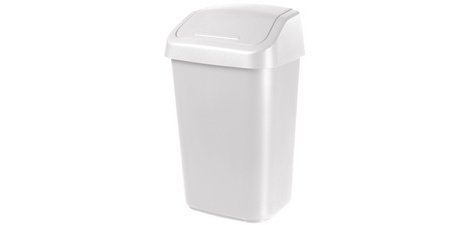Poubelle à couvercle basculant, 25 litres, blanc