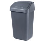 Poubelle à couvercle basculant, 50 litres, gris foncé