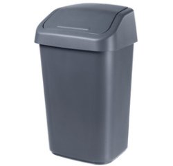 Poubelle à couvercle basculant, 50 litres, gris foncé