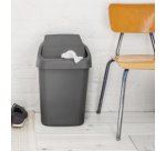 Poubelle à couvercle basculant, 50 litres, gris foncé