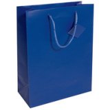 Sac cadeau, vernis mat, taille: L, bleu outremer