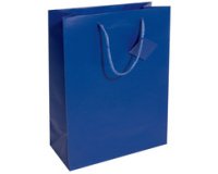 Sac cadeau, vernis mat, taille: S, bleu outremer