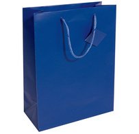 Sac cadeau, vernis mat, taille: L, bleu outremer