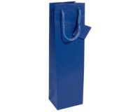 Sac à bouteille, vernis mat, pour une bouteille, bleu