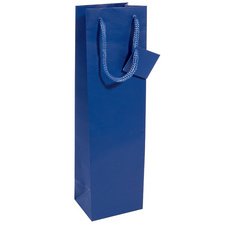 Sac à bouteille, vernis mat, pour une bouteille, bleu