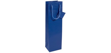 Flaschentasche, matt lackiert, für eine Flasche, blau