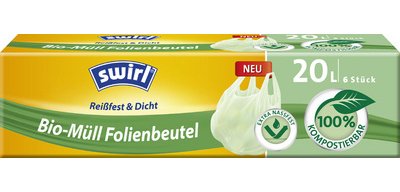Bio garbage bag, compostable, 20 liters, green