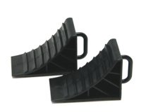 Cale de roue avec poignée, set de 2, noir