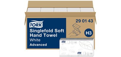 TORK Essuie-mains Singlefold, 226 x 230 mm, plié en Z, blanc