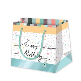 Sac cadeau 'Happy Eco B-day Typo', petit