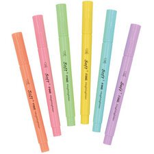 Markeerstift SOFT FINE HIGHLIGHTER pastel - etui van 6 stuks