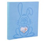 Fotoalbum boekgebonden 60 witte pagina's Teddy Konijn - Blauw