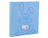 Fotoalbum boekgebonden 60 witte pagina's Teddy Konijn - Blauw