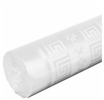 Nappe en rouleau papier damassé - 100x1,18m - Blanc