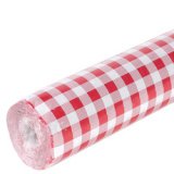 Nappe en rouleau papier damassé - 10x1,18m - Vichy rouge