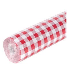 Nappe en rouleau papier damassé - 10x1,18m - Vichy rouge