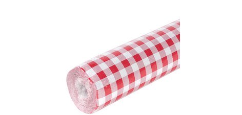 Nappe en papier damassé en rouleau de 10m largeur 1,18 M - Vichy rouge