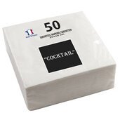 Pakket van 50 micro-gewafelde tweelaags cocktaildoekjes van 20x20 cm