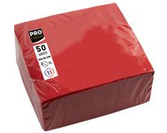 50 micro-embossed wadding napkins 20x20 - red