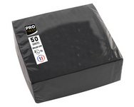 Paquet de 50 serviettes cocktail micro-gaufrées ouate 2 plis - 20x20 cm - Noir