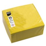 Serviette cocktail, 200 x 200 mm, jaune