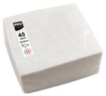 Serviette de table jetable, 380 x 380 mm, blanc
