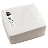 Serviette de table jetable, 380 x 380 mm, blanc