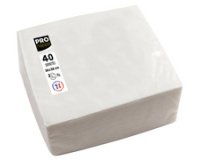 Serviette de table jetable, 380 x 380 mm, blanc
