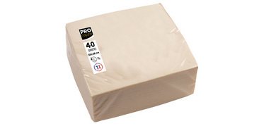 Paquet de 40 serviettes micro-gaufrées ouate 2 plis - 38x38 cm