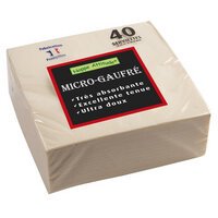 Paquet de 40 serviettes micro-gaufrées ouate 2 plis - 38x38 cm