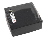 Paquet de 40 serviettes micro-gaufrées ouate 2 plis - 38x38 cm - Noir