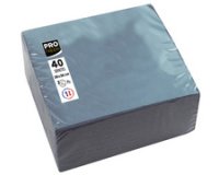 Paquet de 40 serviettes micro-gaufrées ouate 2 plis - 38x38 cm - Gris