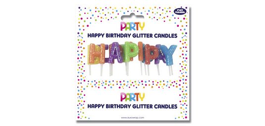 Set bougies d'anniversaire 'Happy Birthday'