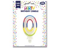 Bougie chiffre 'Pailletée', numéro 0