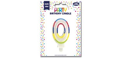 Bougie chiffre 'Pailletée', numéro 0