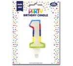 Bougie chiffre 'Pailletée', numéro 1