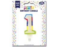 Bougie chiffre 'Pailletée', numéro 1