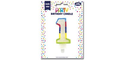 Bougie chiffre 'Pailletée', numéro 1