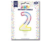 Bougie chiffre 'Pailletée', numéro 2