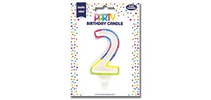 Bougie chiffre 'Pailletée', numéro 2