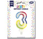 Bougie chiffre 'Pailletée', numéro 3