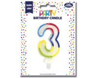 Bougie chiffre 'Pailletée', numéro 3