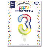 Cijferkaars 'Glitter' nummer 3