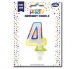 Bougie chiffre 'Pailletée', numéro 4