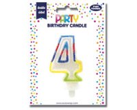 Bougie chiffre 'Pailletée', numéro 4